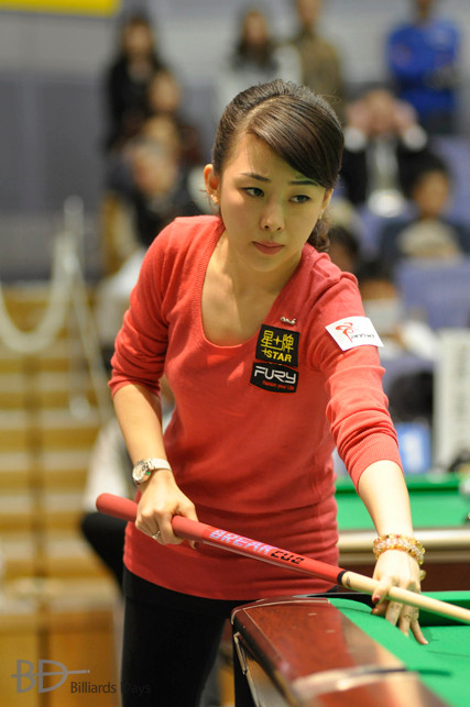 Chen 台湾女性ビリヤード選手。 下せる Jennifer