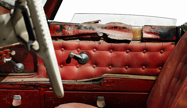 Zeit- und Gebrauchsspuren: Details des legendären ehemaligen BMW 507 von Elvis Presley