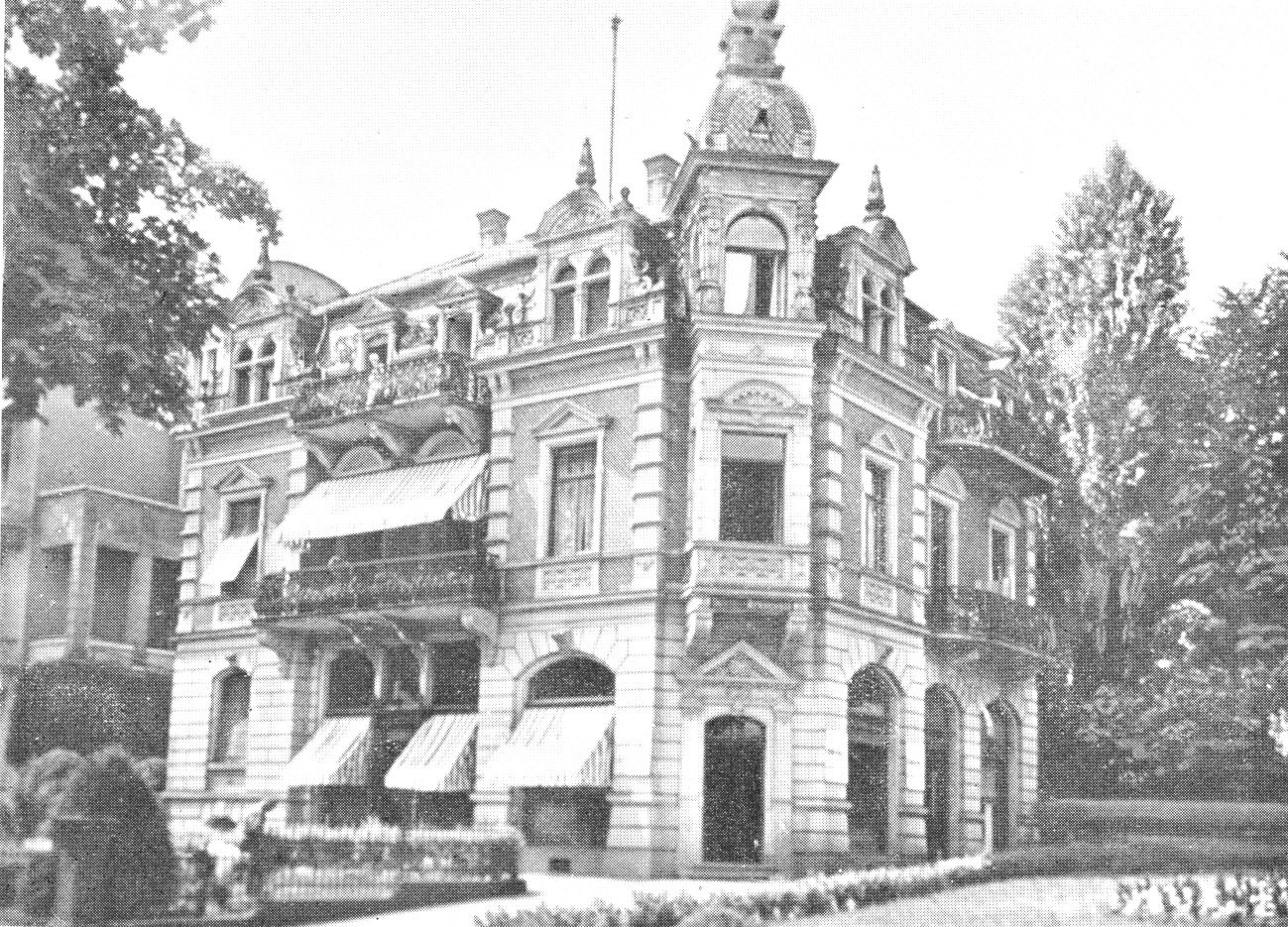 Bad Nauheim, Terrassenstrasse 10 - Hotel Grunewald, Foto um 1890, Schenkung / Museum Bad Nauheim