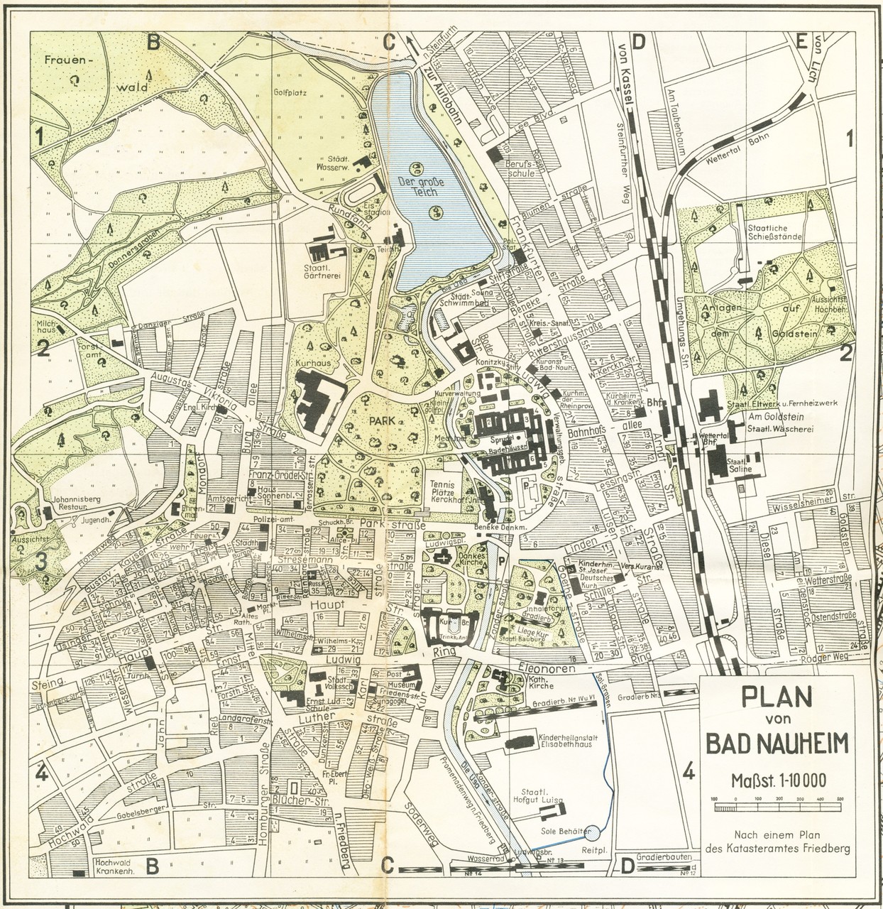 Stadtplan Bad Nauheim 1941