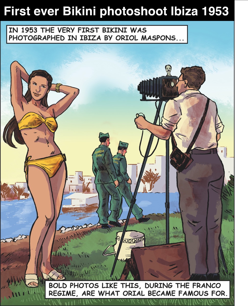 First ever Bikini photoshoot Ibiza 1953 | Credit: Aura Gold