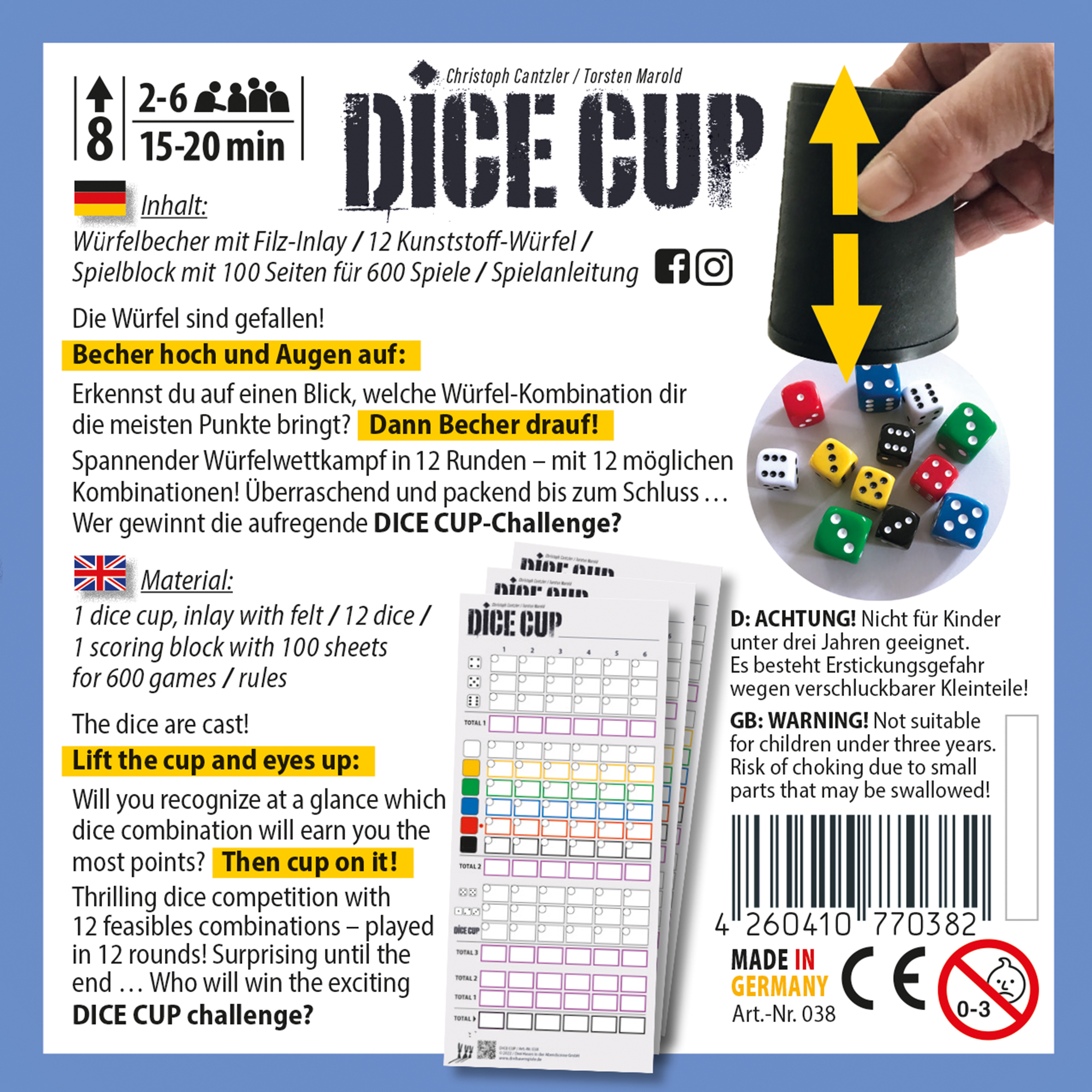 DICE CUP Drei Hasen in der Abendsonne GmbH