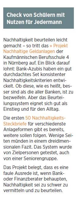 ("Handelsblatt Business Briefing Nachhaltige Investments" vom 13.06.2014, S.9)