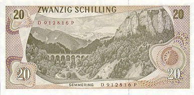 billete de 20 chelines, Austria, papel moneda, chelin.