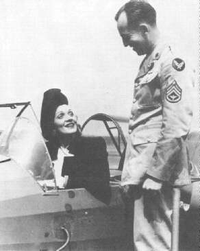 Marlene Dietrich during WWII in a glider ......