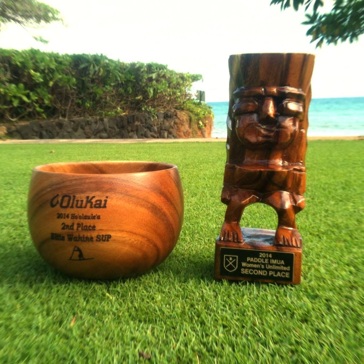 trophies of Maui downwind races 2014