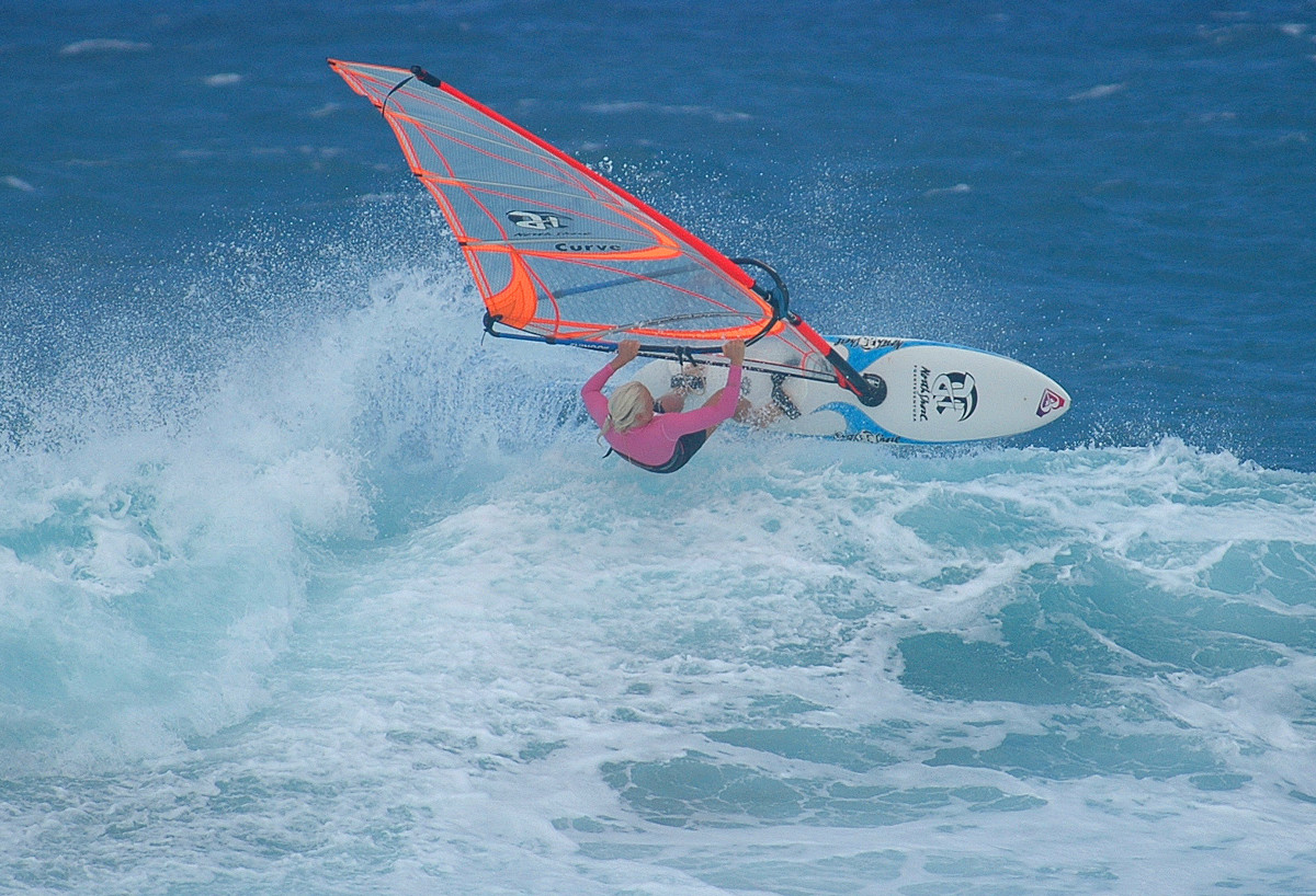 me windsurfing Glass Beach, Fuerteventura