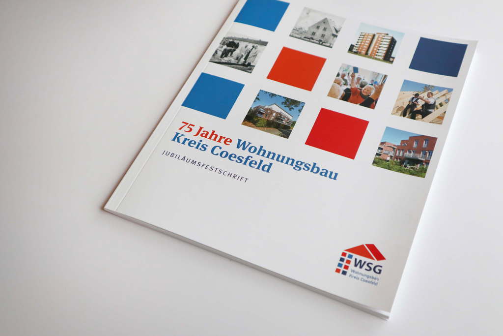 Cover der Festschrift zum 75. jährigen Jubiläum der WSG Wohnungsbau Kreis Coesfeld