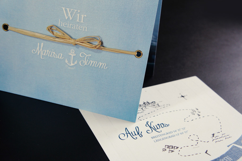 Gestaltete Hochzeitskarte