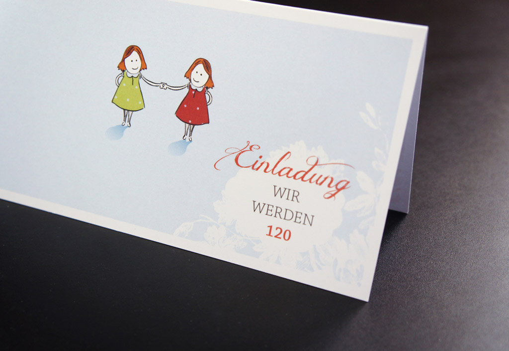 Einladungskarte für eine Geburtstagsfeier mit Illustration 