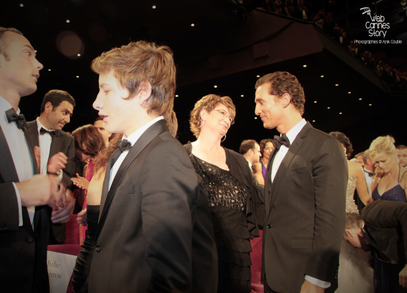 Matthew McConaughey et Tye Sheridan, lors de la projection du film "Mud" de Jeff Nichols - Festival de Cannes 2012 - Photo  © Anik Couble