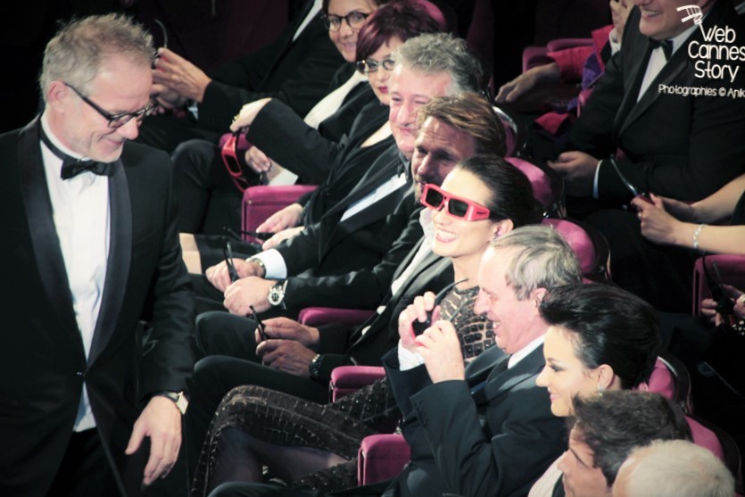 Thomas Kretschmann, Asia Argento, Dario Argento, Marta Gastini et Thierry Frémaux,  lors de la projection du film "Dario Argento Dracula" de Dario Argento  - Festival de Cannes 2012 - Photo  © Anik Couble