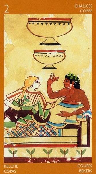 2 de Coupes - Le tarot Étrusque