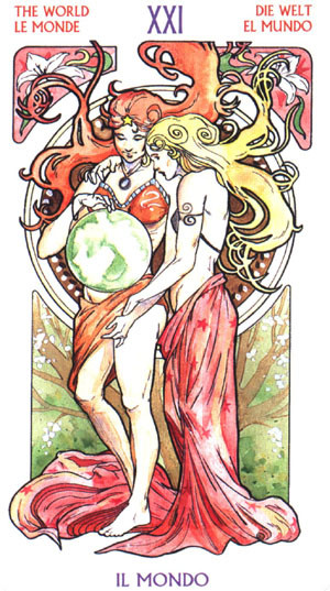 XXI Le Monde - Le tarot Art Nouveau