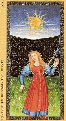 XIX Le Soleil - Le Tarot Doré de la Renaissance