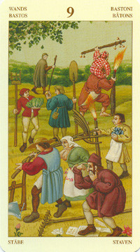 9 de Bâtons - Le tarot Bruegel