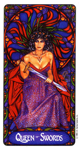 Reine d'Épées - Le tarot Art Nouveau de Myers