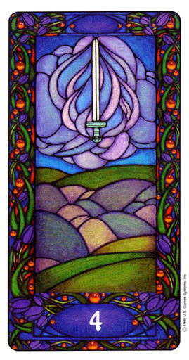 4 d'Épées - Le tarot Art Nouveau de Myers