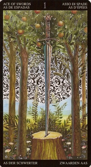 As d'Épées - Tarot Doré de Botticelli