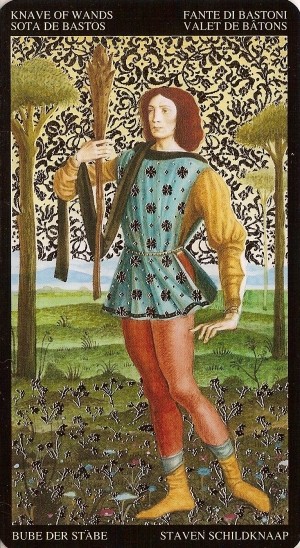Valet de Bâtons - Tarot Doré de Botticelli