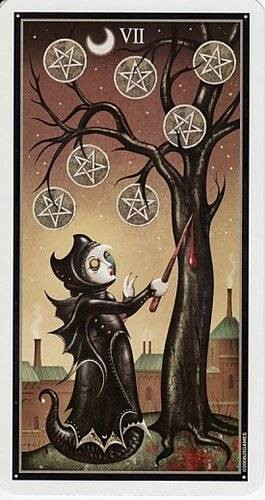 7 de Pentacles - Le tarot Deviant Moon