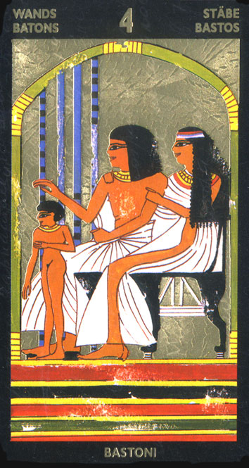 4 de Bâtons - Le Tarot de Néfertari