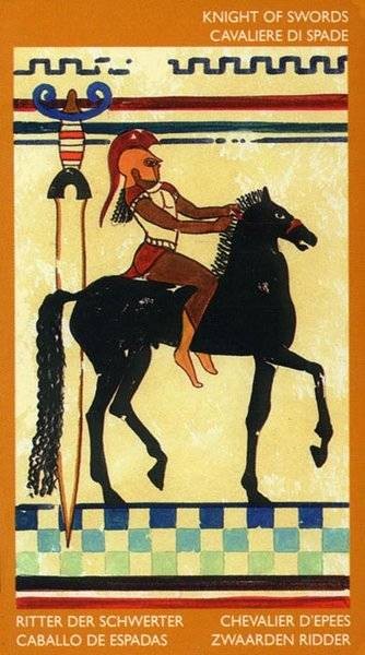 Chevalier d'Épées - Le tarot Étrusque