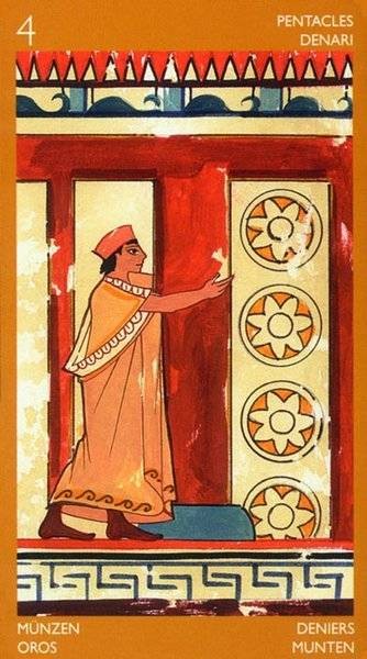 4 de Deniers - Le tarot Étrusque
