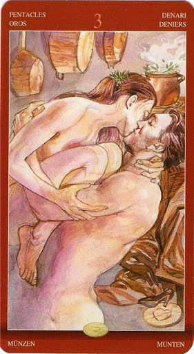 Tarot of Sexual Magic - Érotique - 3 de Deniers