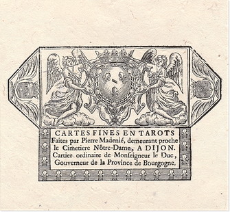 Enveloppe de jeu de tarot du début du XVIIIe siècle