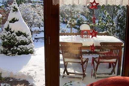 Terrasse im Schnee