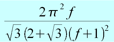 Formel für den Füllgrad von RS in Funktion des Formates f