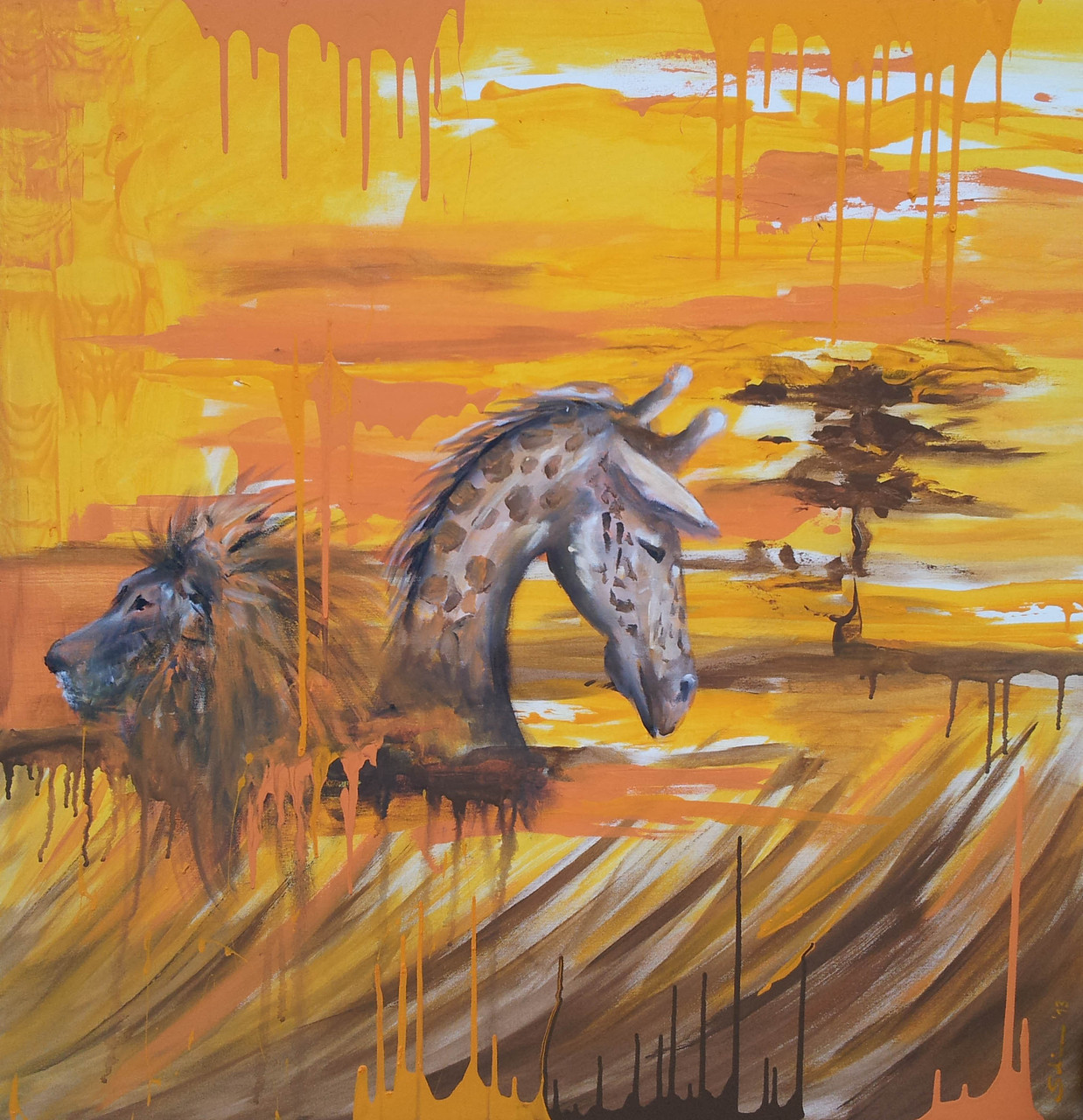 "Modernes Afrika" Leinwand  100 x 100 cm