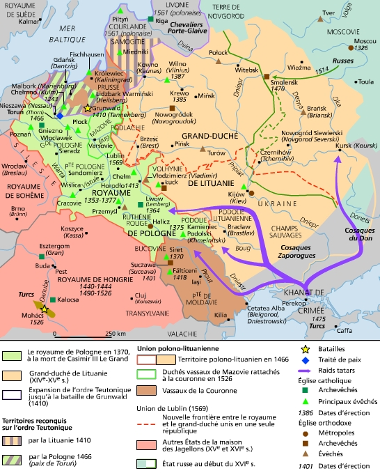 La Moldavie et l'empire polonais / source Larousse sur le net