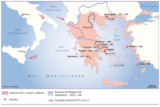 Grèce au VIème & IIIème siècle / source Larousse sur le net