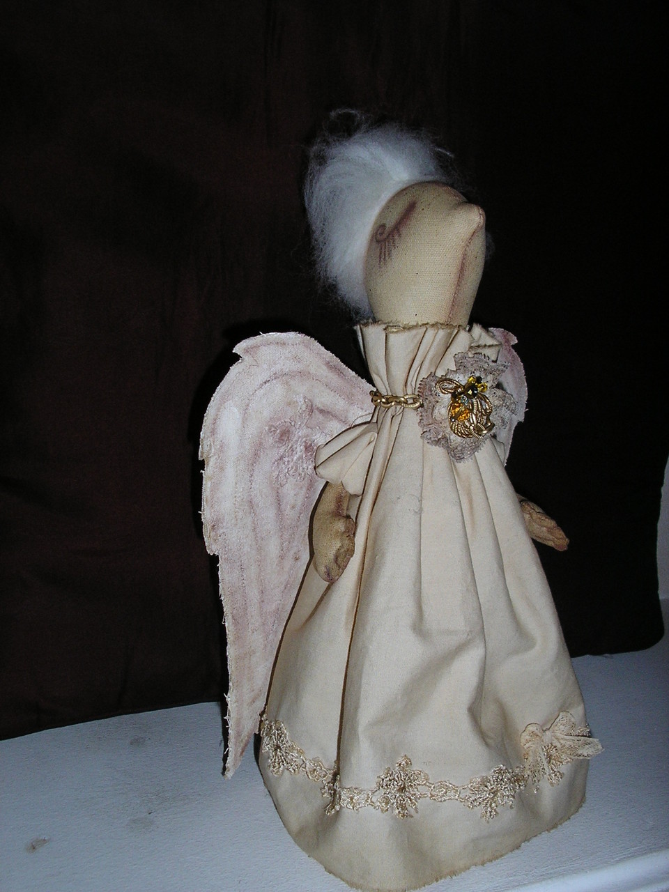 "Ангел", грунтованный текстиль по МК А. Голеневой