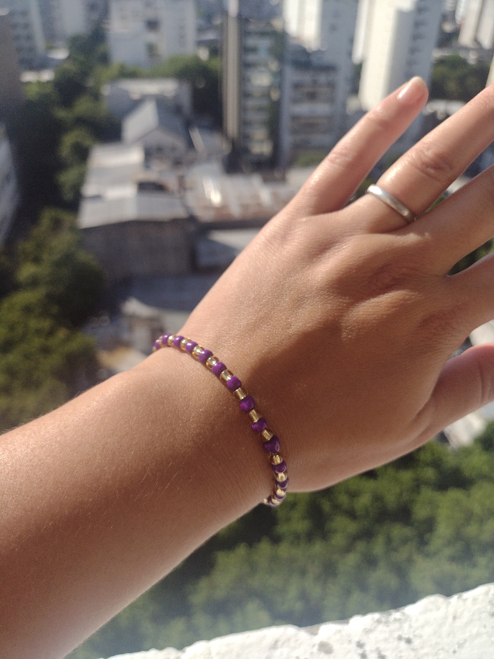 Pulsera, Tanza elástica y mostacillas, agarre de acero $250
