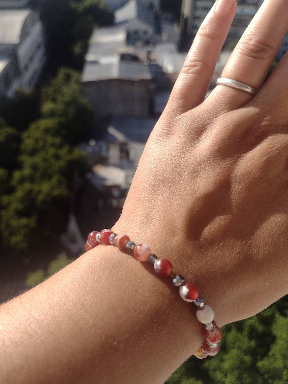 Pulseritas con piedras Ágatas rayadas, $550