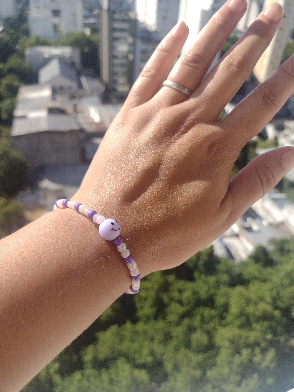 Pulsera, Tanza elástica y mostacillas, agarre de acero $250