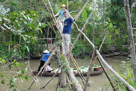 Brücke im Mekongdelta, Vietnam