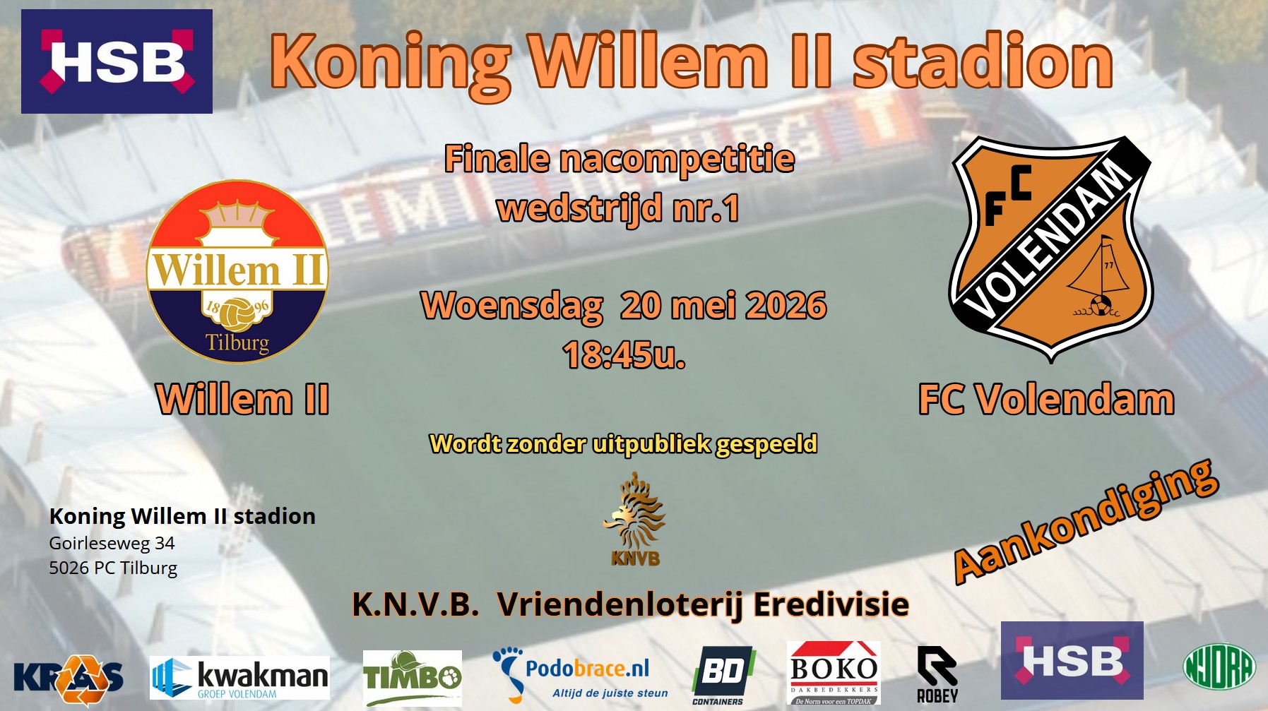 20260520 (F1) aankondiging Willem II - FC Volendam