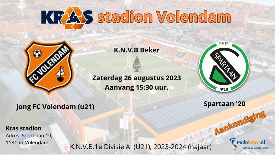 20230826 b1 (u21) Aankondiging Jong FC Volendam-Spartaan'20