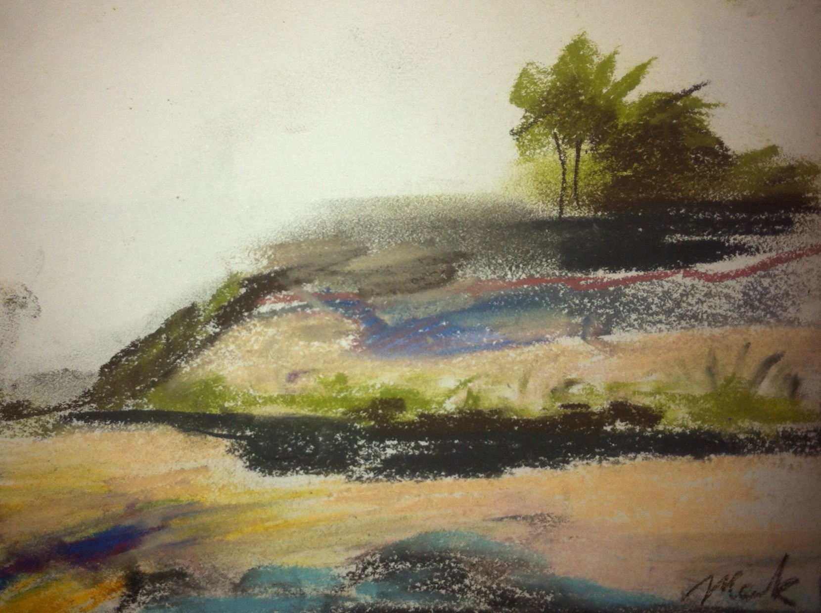 ''The white stones 6" 2012 pastel on paper 15/20 cm . In sale . Price 300 y.e.