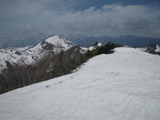 この尾根を進めば、左奥に見える丸山に行けるのだが・・
