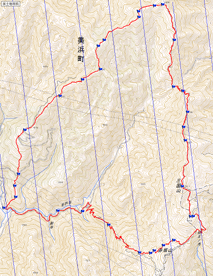 赤坂山～三国山　ルート図