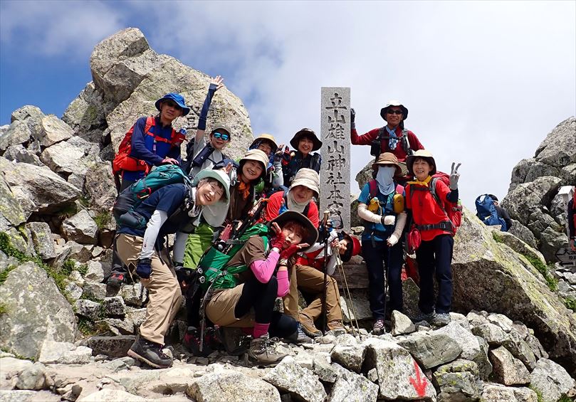 ハイキング部集中合宿コース　立山(雄山3,003m)縦走と奥大日岳(2,606.1ｍ)