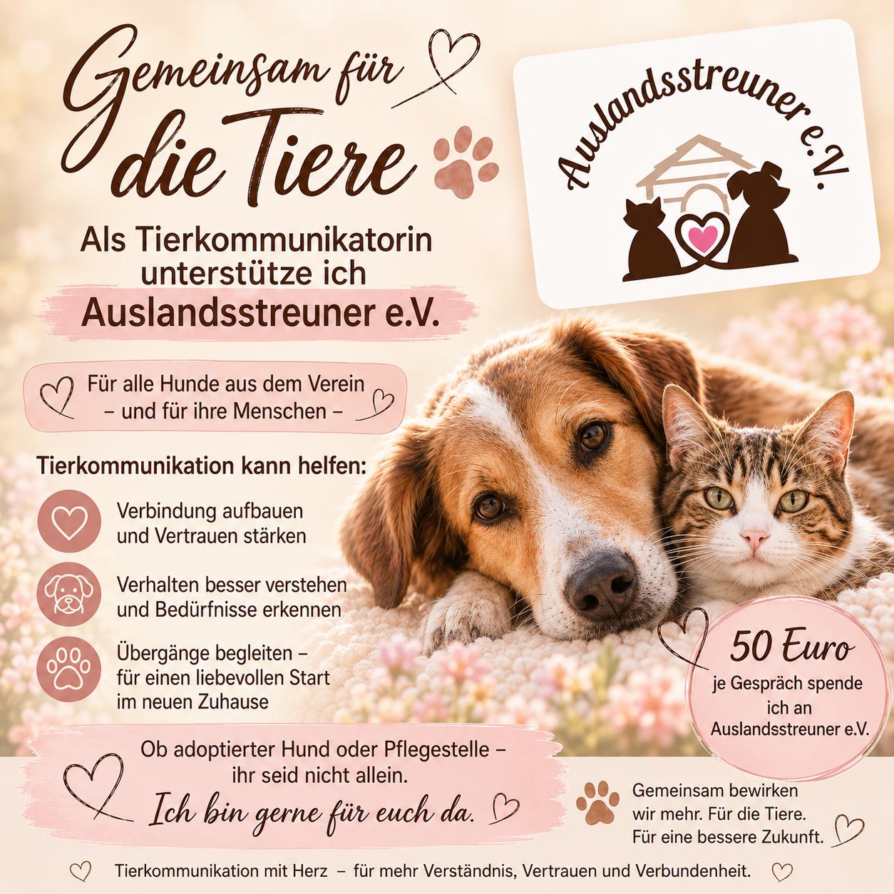 Wir arbeiten ab sofort mit Anna Maria Tierkommunikation zusammen.