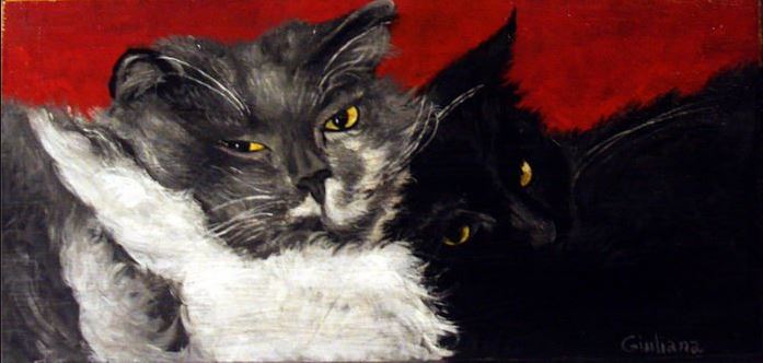 gatti-olio su tela- proprietà privata