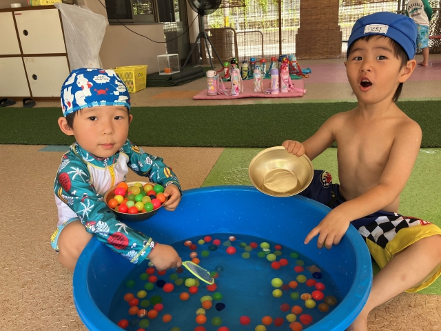 スーパーボールすくい たくさんすくえるかな？