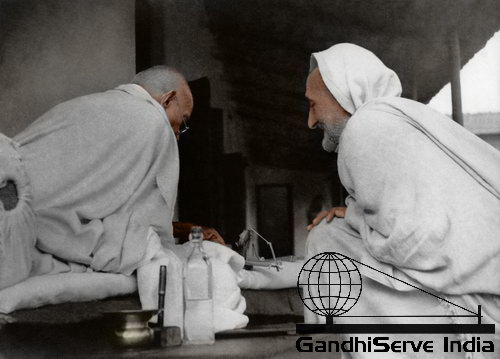 Mahatma Gandhi in colour/color - Copyright: GandhiServe India - www.gandhiserveindia.org - Ghandi
